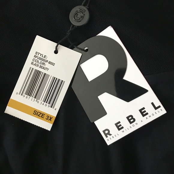 REBEL WILSON X ANGELS Surplice Wrap Mesh Sleeve Midi Dress Women’s Plus Size 3X - Picture 12 of 16